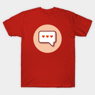 Speech Bubble Love Cartoon Vector Icon Illustration (2) T-Shirt